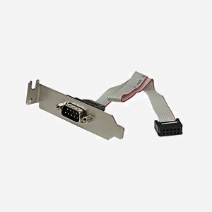 StarTech.com PLATE9MLP : Plaque Série DB9 Mâle vers Embase Carte Mère IDC10, Profil Bas, Longueur Câble 0.229m, Conforme RoHS - Gris - Miniature 1