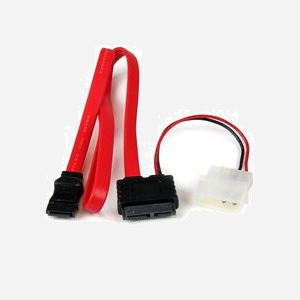 StarTech.com Câble Adaptateur Slimline SATA vers SATA + Alimentation LP4, 50cm, SATA III 6Gbps, Connecteurs 13-pin/7-pin+Molex, RoHS, CE, REACH
