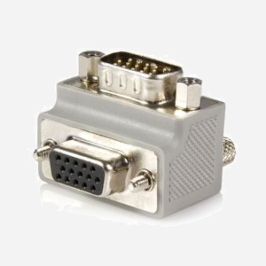 StarTech.com Adaptateur VGA DB15 Mâle vers DB15 Femelle Angle Droit Gris - GC1515MFRA2 - Connecteurs DB15M/DB15FM, 28g, 90x125x28mm - Miniature 1