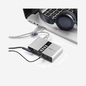 StarTech.com Adaptateur Audio USB 7.1 ICUSBAUDIO7D - Carte Son Externe 16 bits/48kHz, S/PDIF, Entrées Microphone, Windows Compatible - Miniature 4