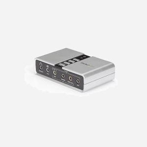 StarTech.com Adaptateur Audio USB 7.1 ICUSBAUDIO7D - Carte Son Externe 16 bits/48kHz, S/PDIF, Entrées Microphone, Windows Compatible - Miniature 1