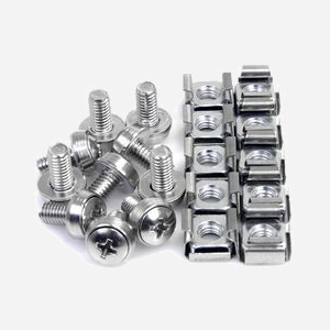 StarTech.com CABSCREWM6 : Kit de 50 Vis et Écrous Cage M6 Acier Inoxydable Tête Bombée pour Rack Serveur, Longueur 12mm, Conforme CE/REACH/TAA/RoHS - Miniature 2