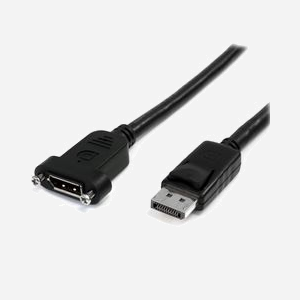 StarTech.com Câble d'Extension DisplayPort 0.9m, DP 1.2 Mâle/Femelle à Montage Panneau, 4K 60Hz, Connecteurs Verrouillables, AWG 28, Noir - Miniature 1