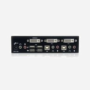 StarTech.com Commutateur KVM 2 Ports DVI Dual Link USB 2.0 Audio, Résolution 2560x1600, Hub USB 2.0 intégré, Acier, SV231DVIUAHR - Miniature 3