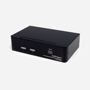 StarTech.com Commutateur KVM 2 Ports DVI Dual Link USB 2.0 Audio, Résolution 2560x1600, Hub USB 2.0 intégré, Acier, SV231DVIUAHR - Miniature 1