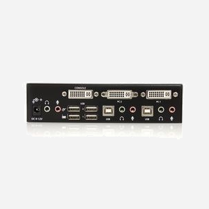 StarTech.com Commutateur KVM 2 Ports DVI USB Audio, Résolution 1920x1200, Hub USB 2.0, Ports Console USB A & Audio 3.5mm, Noir, SV231DVIUA - Miniature 3