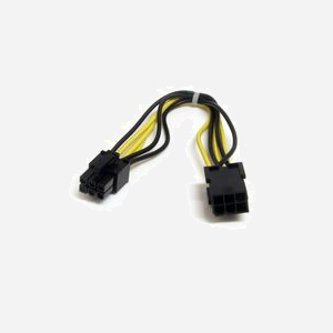 StarTech.com PCIEPOWEXT Câble Extension PCI Express 6-Pin 20cm - Connecteur Mâle/Femelle - Noir/Jaune - Longueur 0.15m