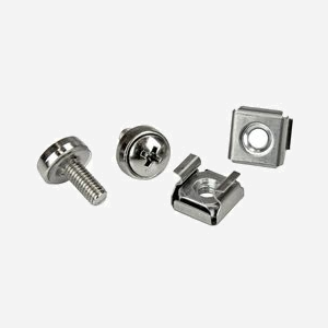StarTech.com Kit 100 Vis et Écrous Cage M5 pour Rack Serveur - Tête Bombée - Acier Zingué - Longueur 12mm - Conforme RoHS, TAA, CE, REACH - Miniature 1