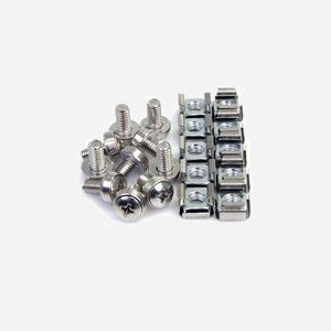 StarTech.com CABSCREWM62 : Kit de 100 Vis et Écrous Cage M6 Tête Bombée Argent pour Rack Serveur - Métal 12mm - Conforme REACH/CE/TAA/RoHS