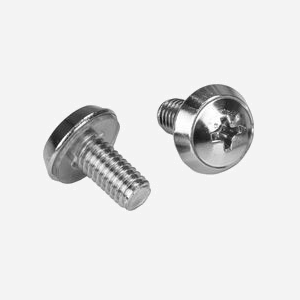 StarTech.com CABSCREWM62 : Kit de 100 Vis et Écrous Cage M6 Tête Bombée Argent pour Rack Serveur - Métal 12mm - Conforme REACH/CE/TAA/RoHS - Miniature 2