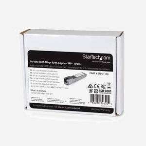 StarTech.com SFPC1110 Module SFP Cuivre 1000BASE-T, RJ45, 1.25Gbps, 100m, Auto MDI/MDI-X, Surveillance DDM, 0-70°C, RoHS, CE, FCC, UL, REACH - Miniature 5