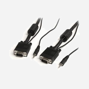 StarTech.com Câble VGA 2m Haute Résolution avec Audio - HD15 M/M - Coaxial - Contacts Nickel - 0-60°C - Noir - Réf. MXTHQMM2MA