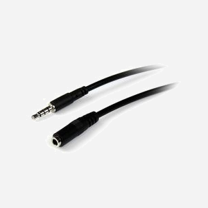 StarTech.com MUHSMF2M : Câble d'Extension Audio TRRS 3.5mm Mâle/Femelle 4 positions, 2m, Contacts Nickel, PVC Noir - Miniature 1