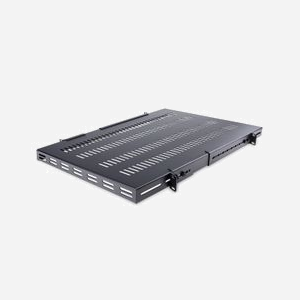 StarTech.com ADJSHELFHDV Étagère Rack 1U Réglable 49.5-97.4cm Profondeur, Acier 1.2mm, Ventilation Optimisée, Charge 150kg, Montage 19" - Miniature 1