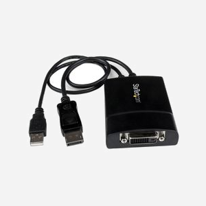 StarTech.com Adaptateur Vidéo Actif DP2DVID2 DisplayPort 1.2 vers DVI-D Dual Link (2560x1600 60Hz) M/F, Alimentation USB, Câble 0.37m, HDCP