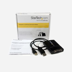 StarTech.com Adaptateur Vidéo Actif DP2DVID2 DisplayPort 1.2 vers DVI-D Dual Link (2560x1600 60Hz) M/F, Alimentation USB, Câble 0.37m, HDCP - Miniature 5
