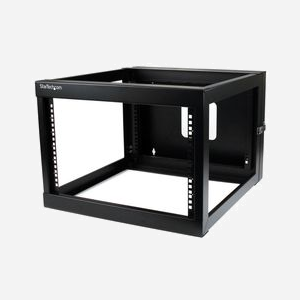 StarTech.com RK619WALLOH Rack Mural Réseau 6U Charnière 19" Profondeur 50.2cm 4 Montants Acier Charge 49.8kg Conforme EIA/ECA-310-E