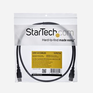 StarTech.com Câble Extension USB 3.2 Gen 1 USB A Mâle vers USB A Femelle 1m Noir - Débit 5Gbps - AWG28 - USB3SEXT1MBK - Miniature 5