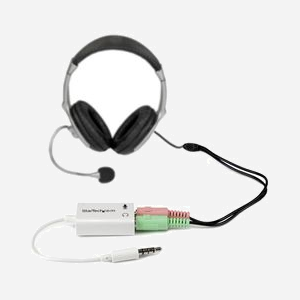 StarTech.com Adaptateur Audio MUYHSMFFADW : Mini-Jack 3.5mm Mâle vers 2x 3.5mm Femelle, Câble 0.15m, Contacts Nickel, PVC Blanc - Miniature 3