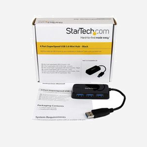 StarTech.com Hub USB 3.2 Gen 1 (5Gbps) ST4300MINU3B - 4 ports Type-A, câble intégré 0.145m, chipset Genesys Logic GL3522, noir, compatible Windows/macOS - Miniature 5