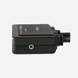 StarTech.com Commutateur KVM 2 Ports USB/HDMI SV211HDUA : 2x PC vers 1x écran HDMI (1920x1200), Audio 3.5mm, USB, Câbles intégrés 0.85m, Alimentation USB, Compatible Windows/macOS - Miniature 4