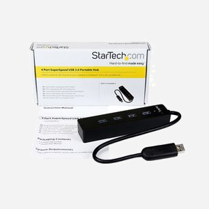 StarTech.com Hub USB 3.2 Gen 1 (5Gbps) Portable 4 Ports Type-A avec câble intégré 25cm - Chipset VLI VL812 - Noir - ST4300PBU3 - Miniature 4