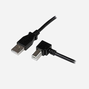 StarTech.com Câble USB 2.0 A vers USB B Mâle/Mâle Coudé 2m Noir - USBAB2MR - 480 Mbit/s - AWG 24/28 - Contacts Nickel - RoHS, CE, REACH - Miniature 1