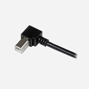 StarTech.com Câble USB 2.0 A vers USB B Mâle/Mâle Coudé 2m Noir - USBAB2MR - 480 Mbit/s - AWG 24/28 - Contacts Nickel - RoHS, CE, REACH - Miniature 4