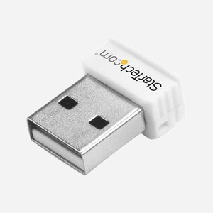 StarTech.com USB150WN1X1W : Adaptateur USB WiFi N 150 Mbps, 802.11b/g/n, Bande 2.4 GHz, Chipset Realtek RTL8188EUS, Sécurité WEP/WPA/WPA2, Windows/macOS/Linux