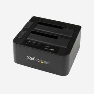 StarTech.com SDOCK2U33RE Duplicateur HDD/SSD 2 baies SATA III 2.5/3.5" USB 3.2 Gen 1 (5Gbps)/eSATA, Clone Autonome, 8 To max par baie