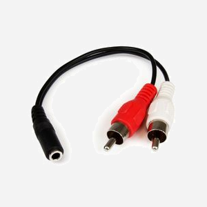 StarTech.com Adaptateur Audio MUFMRCA : Câble Y Mini-Jack 3.5mm Mâle vers 2x RCA Femelle, 15cm, Contacts Nickel, RoHS, PVC Noir - Miniature 1