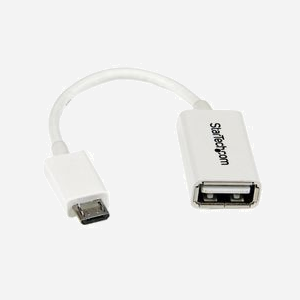 StarTech.com Adaptateur Micro USB vers USB 2.0 Host OTG 12.7cm, Micro-USB B mâle vers USB A femelle, PVC Blanc, RoHS, UUSBOTGW - Miniature 1