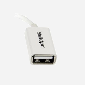StarTech.com Adaptateur Micro USB vers USB 2.0 Host OTG 12.7cm, Micro-USB B mâle vers USB A femelle, PVC Blanc, RoHS, UUSBOTGW - Miniature 3
