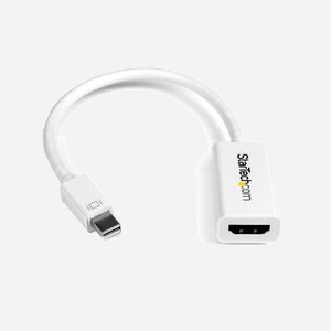 StarTech.com Adaptateur Mini DisplayPort vers HDMI 4K30Hz - Convertisseur Actif mDP 1.2 vers HDMI - Longueur 0.15m - Compatible Thunderbolt - Blanc