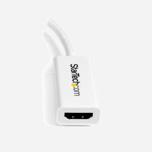 StarTech.com Adaptateur Mini DisplayPort vers HDMI 4K30Hz - Convertisseur Actif mDP 1.2 vers HDMI - Longueur 0.15m - Compatible Thunderbolt - Blanc - Miniature 3