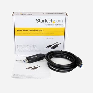 StarTech.com Câble Transfert Données USB 3.2 Gen 1 (5 Gbps) 1.8m, USB-A Mâle/Mâle, Windows/Mac, avec Indicateurs LED, Noir - USB3LINK - Miniature 4