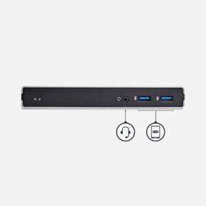 StarTech.com USB 3.0 Dock Double DVI 2048x1152, 5x USB 3.0 (2 ports chargement BC 1.2), GbE, Audio 3.5mm, Adaptateurs DVI vers HDMI/VGA, Windows/macOS - Miniature 3