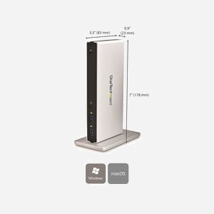 StarTech.com USB 3.0 Dock Double DVI 2048x1152, 5x USB 3.0 (2 ports chargement BC 1.2), GbE, Audio 3.5mm, Adaptateurs DVI vers HDMI/VGA, Windows/macOS - Miniature 2