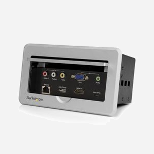 StarTech.com BOX4HDECP Boîtier de Table - HDMI/VGA/Mini DP vers HDMI, USB Charge Rapide, Ethernet, Résolution 1080p