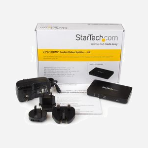 StarTech.com Répartiteur HDMI 1x2 ST122HD4K - 4K HDMI 1.4, Boîtier Aluminium, Résolution max 4096x2160, Audio 7.1, EDID, HDCP, Noir, Alimentation Externe. - Miniature 4
