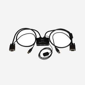 StarTech.com SV211USB Switch KVM 2 Ports VGA USB 2048x1536 avec Câbles Intégrés 0.85m, Contrôle par Bouton Déporté et Compatibilité Windows/macOS