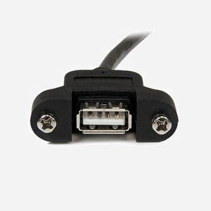 StarTech.com Rallonge USB 2.0, 60cm, Type A Mâle vers Type A Femelle à Montage Panneau/Goulotte, Noir, Débit 480 Mbit/s, RoHS - Miniature 3
