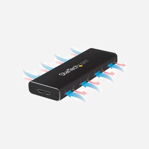 StarTech.com Boîtier Externe M.2 SATA vers USB 3.0 - USB 3.2 Gen 1 (5Gbps) - Clé B & B+M - Aluminium Noir - Pour SSD M.2 30/42/60/80mm - UASP - Miniature 3