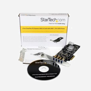 StarTech.com Carte PCIe USB 3.2 Gen 1 PEXUSB3S42 - 4 Ports (3 Ext. 1 Int.) - Chipset Renesas/NEC µPD720202 - Support UASP - PCI 2.0 - Miniature 5