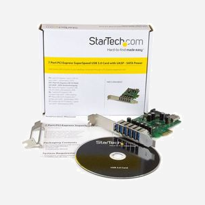 StarTech.com Carte PCIe USB 3.0 7 ports (6 ext, 1 int) avec alimentation SATA, Chipset Renesas/NEC µPD720201/210, Support UASP, Profil Standard/Bas - Miniature 5