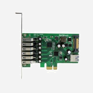 StarTech.com Carte PCIe USB 3.0 7 ports (6 ext, 1 int) avec alimentation SATA, Chipset Renesas/NEC µPD720201/210, Support UASP, Profil Standard/Bas - Miniature 4