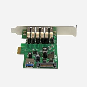 StarTech.com Carte PCIe USB 3.0 7 ports (6 ext, 1 int) avec alimentation SATA, Chipset Renesas/NEC µPD720201/210, Support UASP, Profil Standard/Bas - Miniature 3