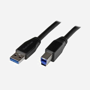 StarTech.com Câble USB 3.2 Gen 1 (5Gbps) Actif 5m, USB-A vers USB-B M/M, AWG 28/24, Blindage Mylar, PVC Noir, RoHS, USB3SAB5M - Miniature 1