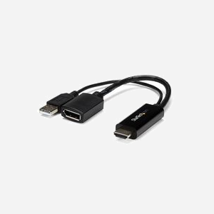 StarTech.com HD2DP Adaptateur HDMI vers DisplayPort 4K UHD (3840x2160) 30Hz Actif, Alimentation USB, Chipset MegaChips STDP2600, HDCP, Noir