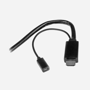 StarTech.com Câble Adaptateur 2m HDMI vers HDMI + DisplayPort/Mini DisplayPort Mâle/Mâle, Résolution 4K UHD, Alimentation USB, Noir - Miniature 2